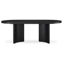 Signature Design by Ashley Oval Rowanbeck Dining Table with Pedestal Base D821-25 IMAGE 2
