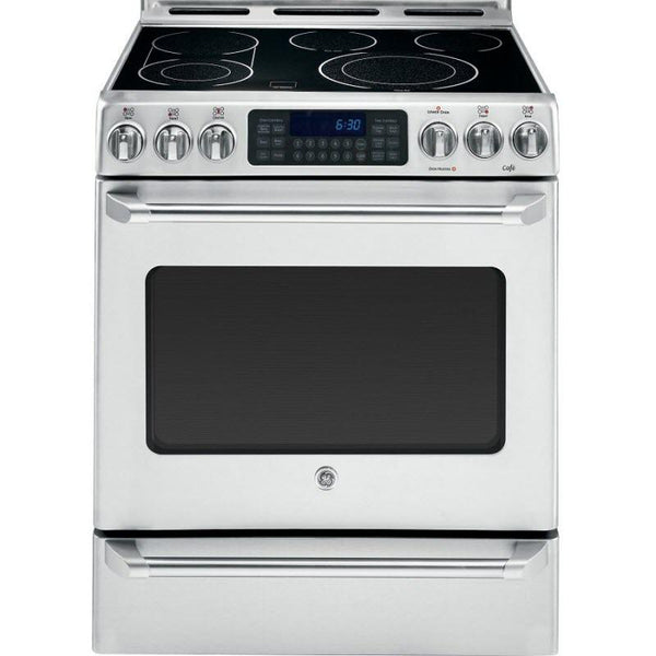 GE Café 30-inch Freestanding Electric Range CBC980STSS IMAGE 1