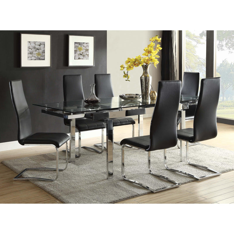 Coaster Furniture Montclair 100515BLK Upholstered Dining Side Chair - Black (Set of 4) IMAGE 4