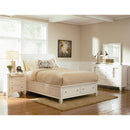  Coaster Furniture Sandy Beach 201309Q Wood Queen Storage Panel Bed - Cream White IMAGE 3