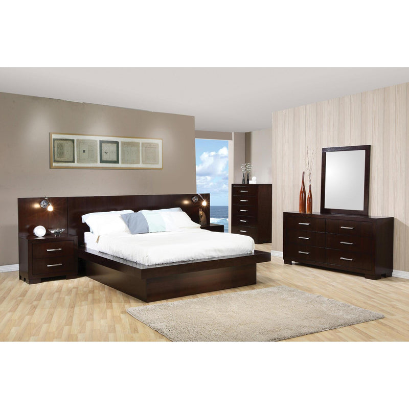 Coaster Furniture Jessica 200711Q Wood Queen LED Panel Bed - Cappuccino IMAGE 2