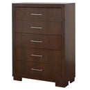 Coaster Furniture Jessica 200715 5-Drawer Bedroom Chest - Cappuccino IMAGE 3