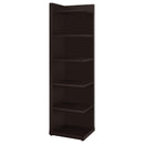 Coaster Furniture Alder 800270 71-inch 6-shelf Corner Bookcase - Cappuccino IMAGE 1
