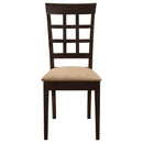 Coaster Furniture Gabriel 100772 Lattice Back Dining Side Chair - Cappuccino (Set of 2) IMAGE 2
