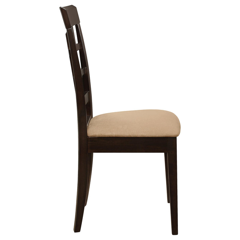  Coaster Furniture Gabriel 100772 Lattice Back Dining Side Chair - Cappuccino (Set of 2) IMAGE 7
