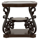  Coaster Furniture Laney 702447 1-shelf Glass Top Rectangular End Table - Deep Merlot IMAGE 3