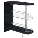  Coaster Furniture Adolfo 101063 Rectangular 2-tier Home Bar Table - Black High Gloss IMAGE 1