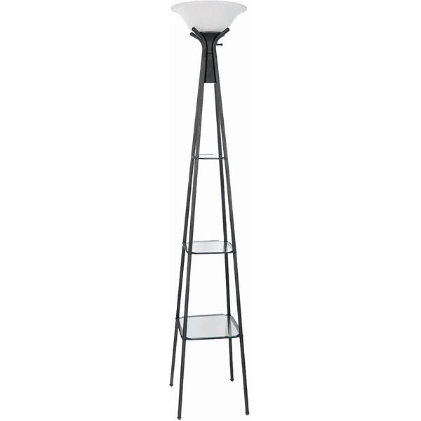  Coaster Furniture Gianni 901420 70-inch 3-shelf Frosted Torchiere Floor Lamp - Black IMAGE 1