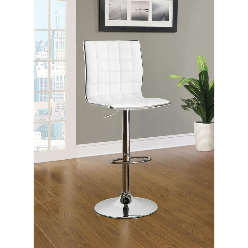  Coaster Furniture Ashbury 122089 Upholstered Adjustable Bar Stool - White (Set of 2) IMAGE 1
