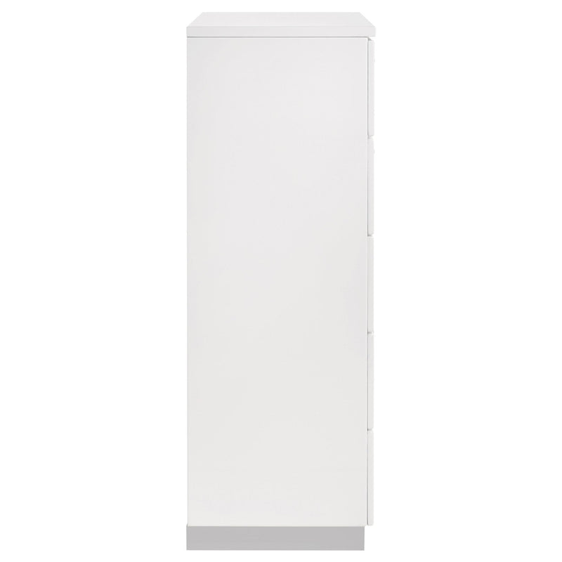 Coaster Furniture Felicity 203505 5-Drawer Bedroom Chest - White High Gloss IMAGE 8