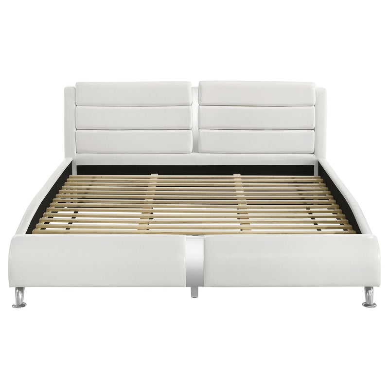 Coaster Furniture Jeremaine 300345KW Upholstered California King Sleigh Bed - White IMAGE 3