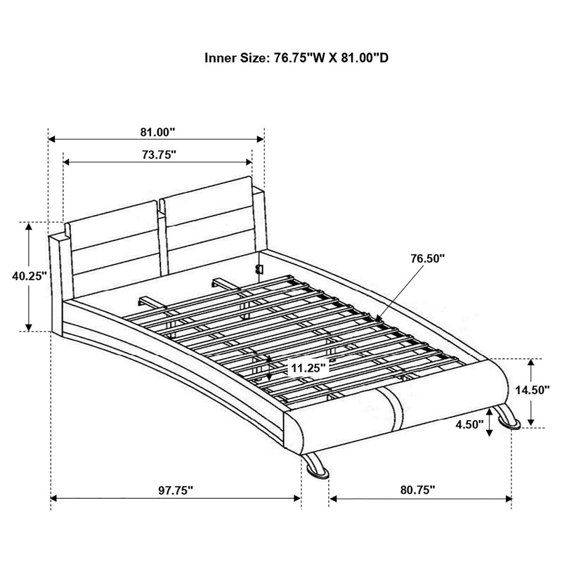 Coaster Furniture Jeremaine 300345KE Upholstered Eastern King Sleigh Bed - White IMAGE 6