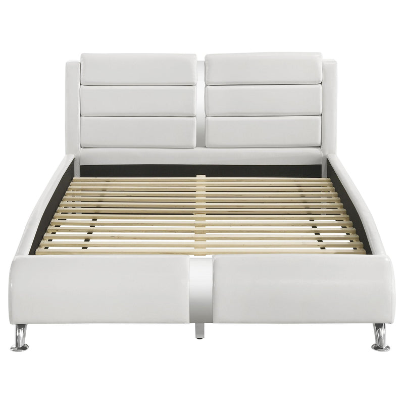 Coaster Furniture Jeremaine 300345Q Upholstered Queen Sleigh Bed - White IMAGE 3