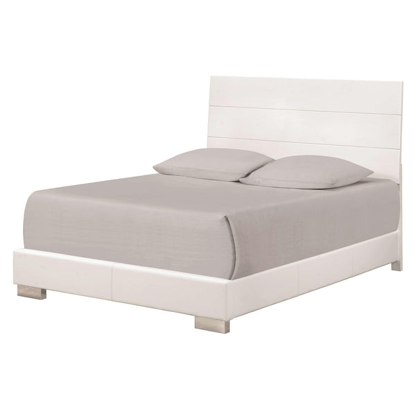 Coaster Furniture Felicity 203501KE Wood Eastern King Panel Bed - White High Gloss IMAGE 1