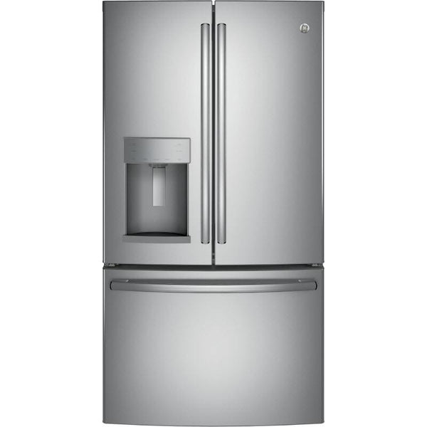 GE 36-inch, 22.2 cu. ft. Counter-Depth French 3-Door Refrigerator with Ice and Water GYE22HSKSS IMAGE 1