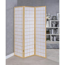  Coaster Furniture Carrie 4621 3-Panel Room Divider Folding Shoji Screen - Natural IMAGE 1
