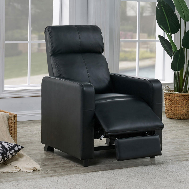  Coaster Furniture Toohey 600181 Upholstered Home Theater Push Back Recliner - Black IMAGE 11