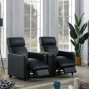 Coaster Furniture Toohey 600181 Upholstered Home Theater Push Back Recliner - Black IMAGE 13
