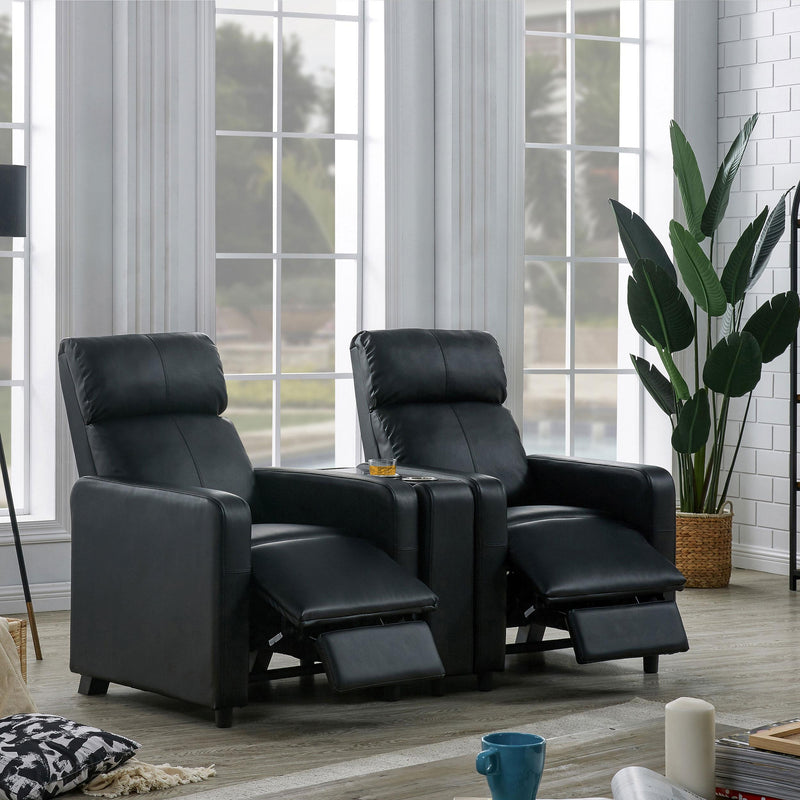  Coaster Furniture Toohey 600181 Upholstered Home Theater Push Back Recliner - Black IMAGE 13