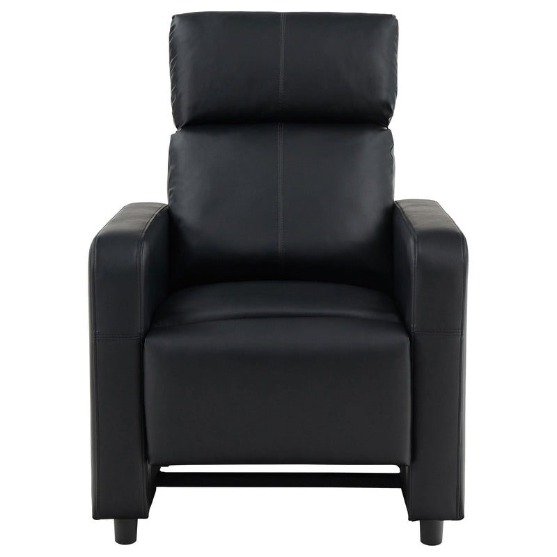  Coaster Furniture Toohey 600181 Upholstered Home Theater Push Back Recliner - Black IMAGE 4