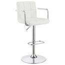  Coaster Furniture Palomar 121097 Adjustable Height Bar Stool - White and Chrome IMAGE 1