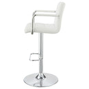  Coaster Furniture Palomar 121097 Adjustable Height Bar Stool - White and Chrome IMAGE 4