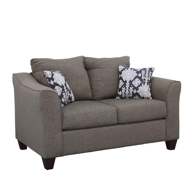  Coaster Furniture Salizar 506022 Upholstered Flared Arm Loveseat - Charcoal Grey IMAGE 1