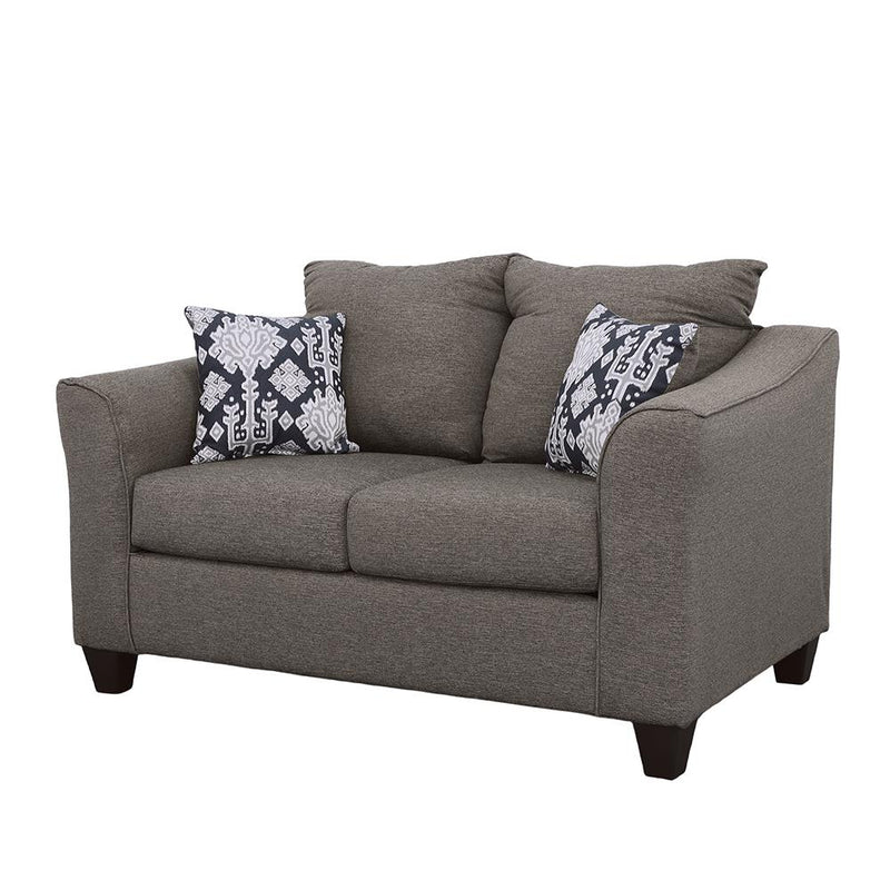  Coaster Furniture Salizar 506022 Upholstered Flared Arm Loveseat - Charcoal Grey IMAGE 3