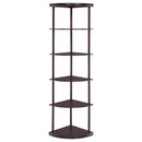  Coaster Furniture Bonwick 800279 72-inch 5-shelf Corner Bookshelf - Cappuccino IMAGE 2