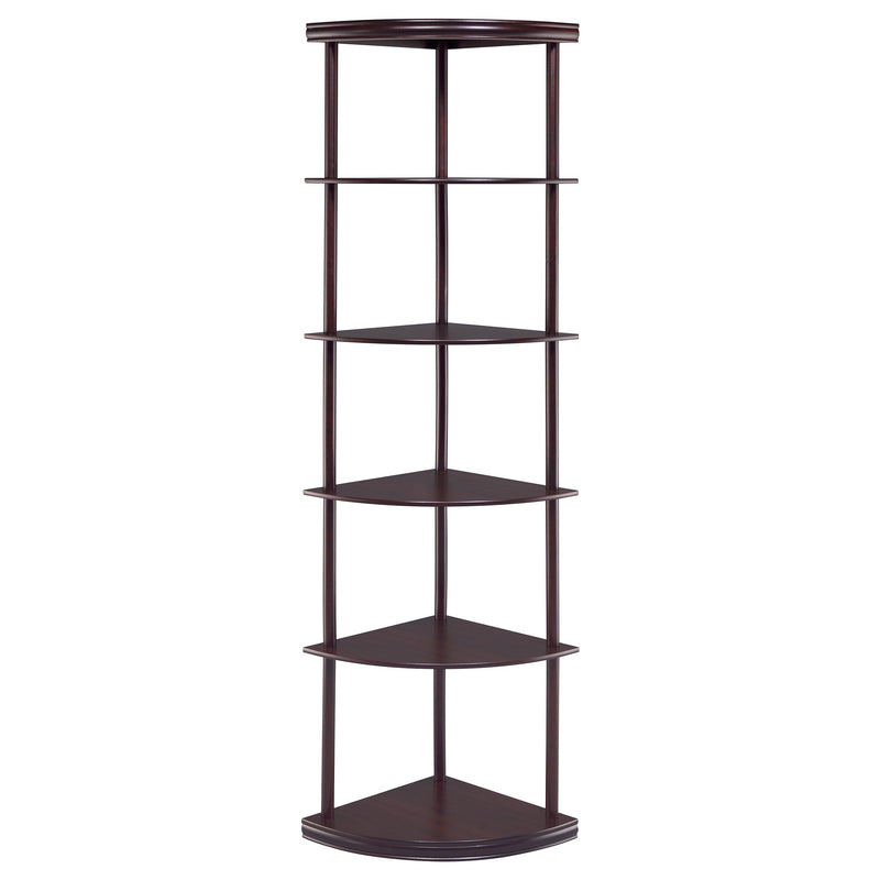  Coaster Furniture Bonwick 800279 72-inch 5-shelf Corner Bookshelf - Cappuccino IMAGE 2