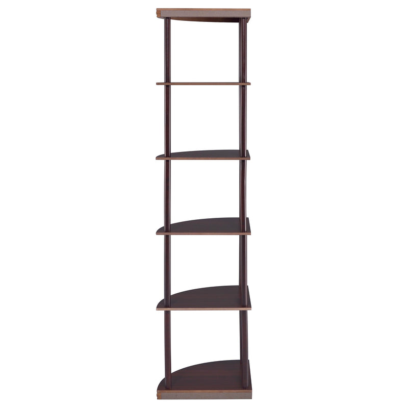  Coaster Furniture Bonwick 800279 72-inch 5-shelf Corner Bookshelf - Cappuccino IMAGE 5