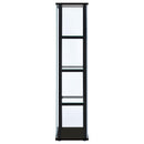 Coaster Furniture Cyclamen 950171 4-shelf Clear Glass Curio Display Cabinet - Black IMAGE 4