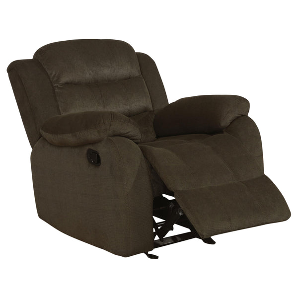 Coaster Furniture Rodman 601883 Upholstered Padded Arm Glider Recliner - Olive Brown IMAGE 1