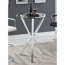  Coaster Furniture Denali 100186 Round 35-inch Glass Top Bistro Bar Table - Chrome IMAGE 2