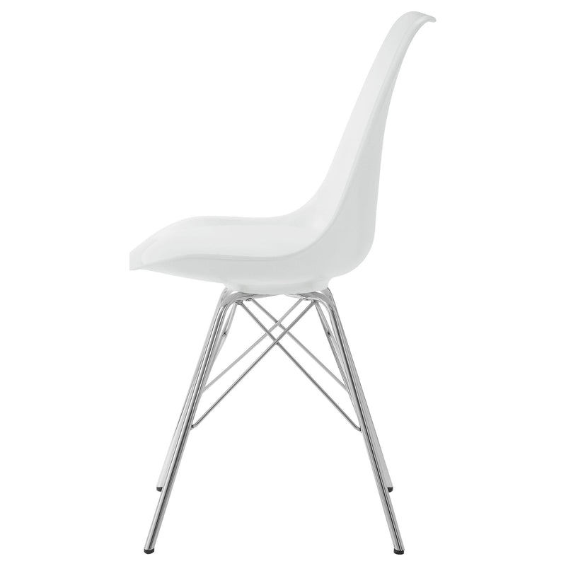  Coaster Furniture Juniper 102792 Polypropylene Dining Side Chair - White (Set of 2) IMAGE 4