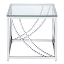  Coaster Furniture Lille 720497 Square Glass Top Side End Table - Chrome IMAGE 1