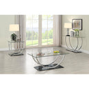 Coaster Furniture Danville 704987 Square U-Shaped Glass Top Side End Table - Chrome IMAGE 6