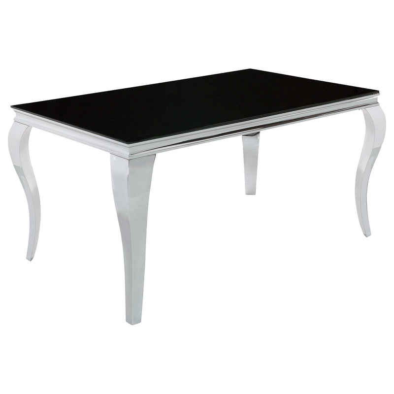 Coaster Furniture Carone 105071 Rectangular 61-inch Glass Top Dining Table - Black IMAGE 2