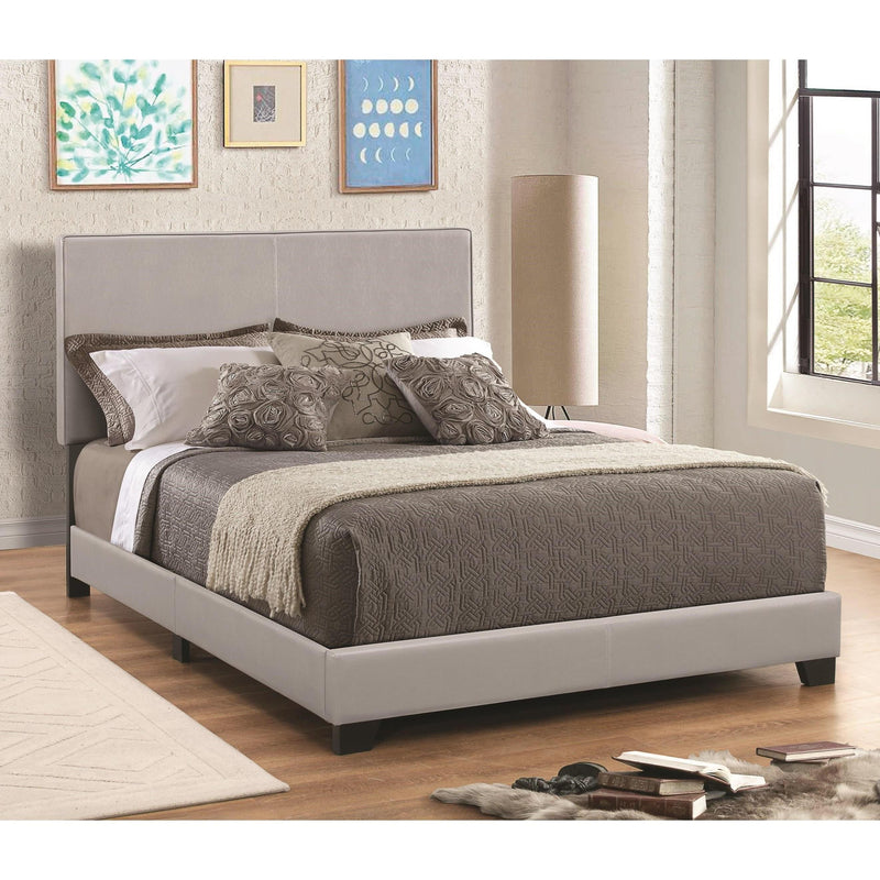  Coaster Furniture Dorian 300763T Faux Leather Upholstered Twin Panel Bed - Grey IMAGE 1