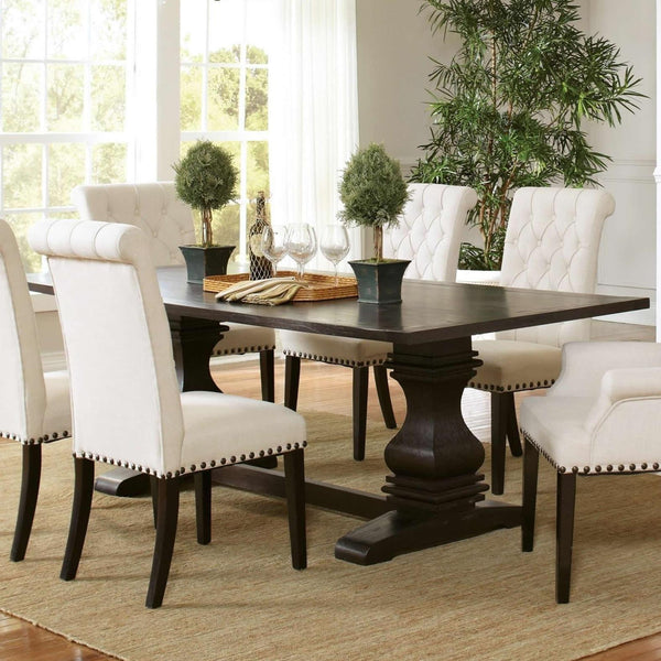  Coaster Furniture Parkins 107411 Rectangular 86-inch Dining Table - Rustic Espresso IMAGE 1