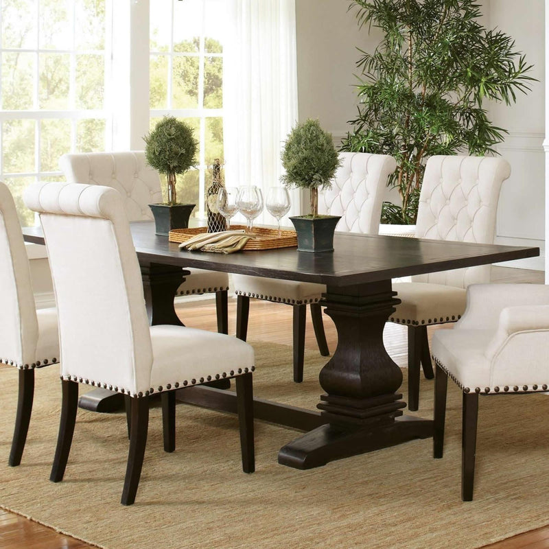  Coaster Furniture Parkins 107411 Rectangular 86-inch Dining Table - Rustic Espresso IMAGE 1