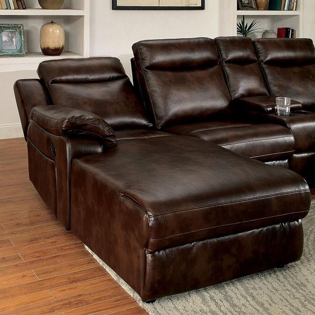 Furniture of America Hardy CM6781BR-SECTIONAL Sectional w/ Console IMAGE 4