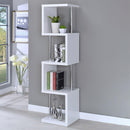  Coaster Furniture Baxter 801418 67-inch 4-shelf Bookshelf - White and Chrome IMAGE 9