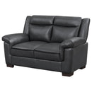  Coaster Furniture Arabella 506592 Upholstered Padded Arm Loveseat - Grey IMAGE 3