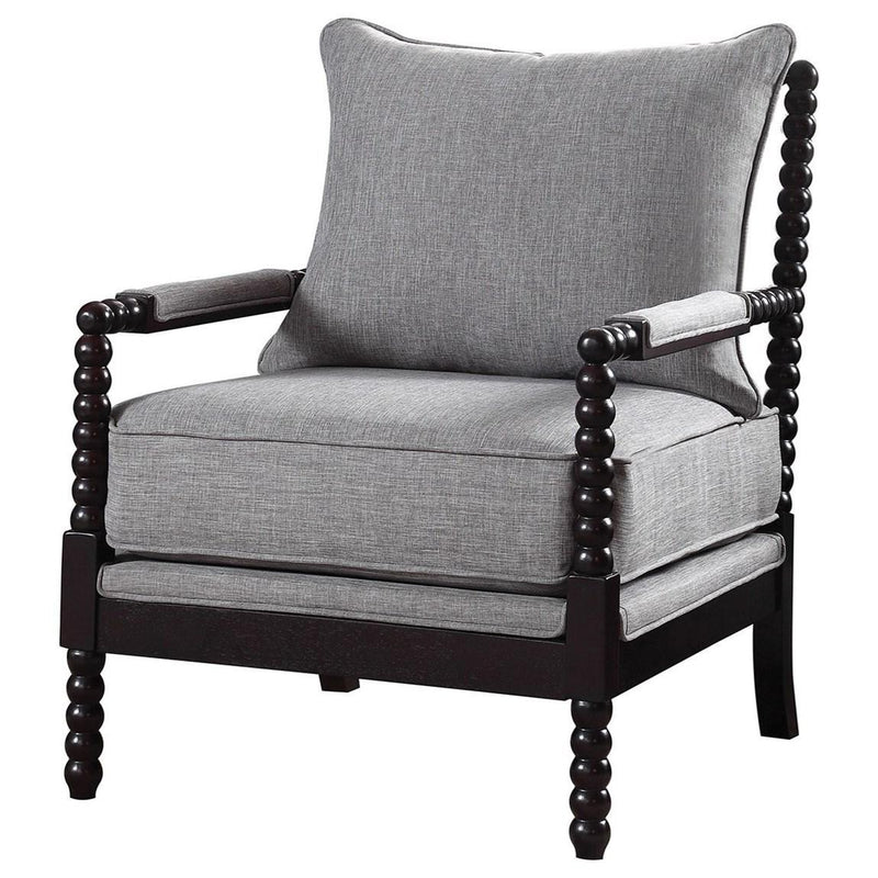  Coaster Furniture Blanchett 903824 Upholstered Bobbin Accent Chair - Grey and Black IMAGE 1