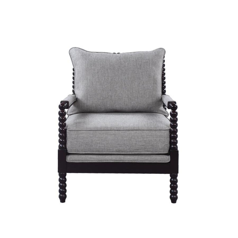  Coaster Furniture Blanchett 903824 Upholstered Bobbin Accent Chair - Grey and Black IMAGE 2