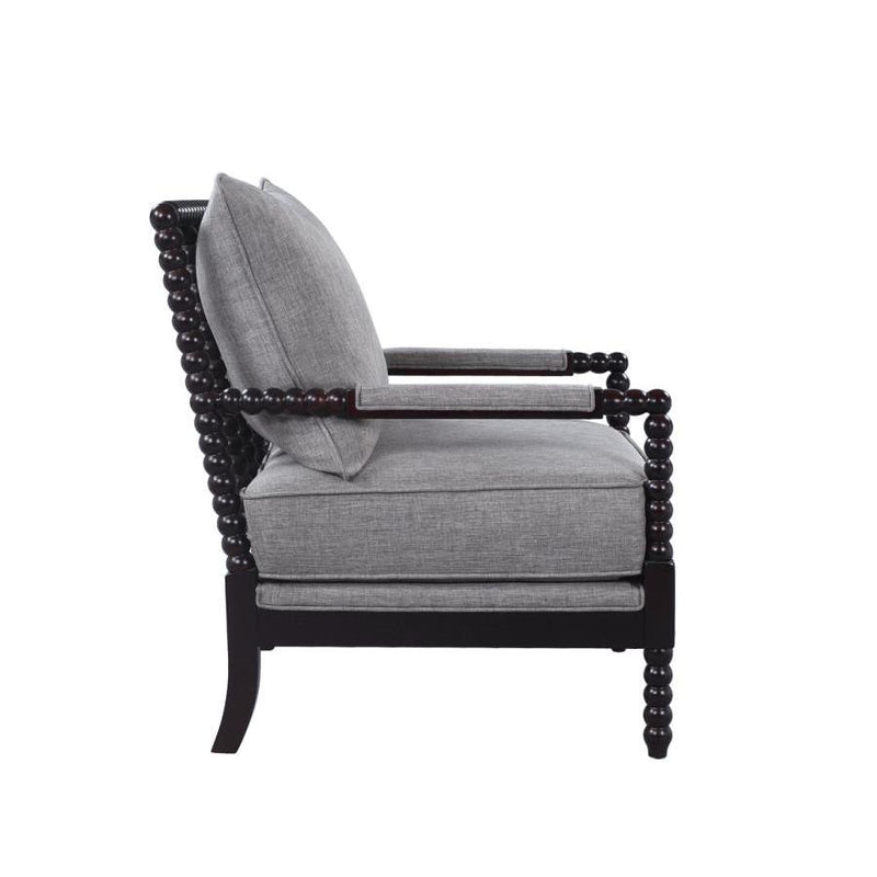  Coaster Furniture Blanchett 903824 Upholstered Bobbin Accent Chair - Grey and Black IMAGE 3