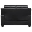  Coaster Furniture Finley 506552 Upholstered Padded Arm Tufted Loveseat - Black IMAGE 5