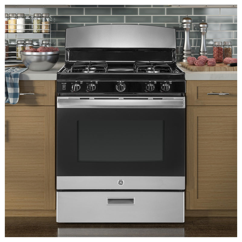 GE 30-inch Freestanding Gas Range JGBS30REKSS IMAGE 6