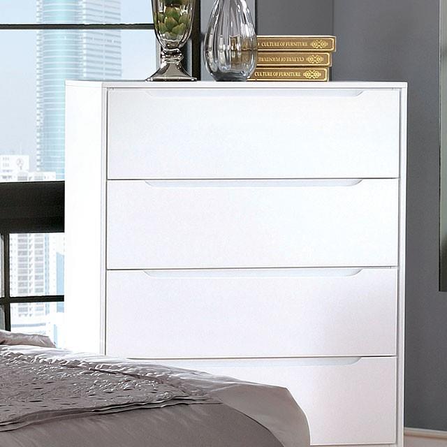 Furniture of America Lennart II 4-Drawer Chest CM7386WH-C IMAGE 1